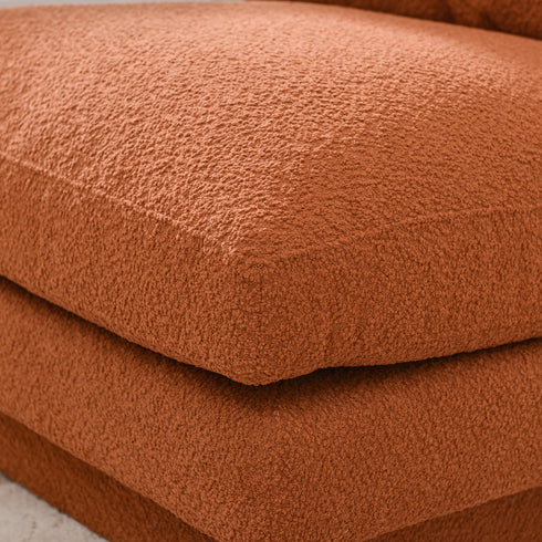 Montyne Bouclé Armless Chair - Caramel Accent Chair | Warm Brown Lounge Chair | Kinwell Furniture | Modern Accent Seating
